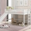 :Low Loft Bed with Slide and Ladder, Twin Size, White - Fun Slide, Space-Saving Design, Perfect for Kids - Image 6