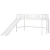 :Low Loft Bed with Slide and Ladder, Twin Size, White - Fun Slide, Space-Saving Design, Perfect for Kids - Image 7